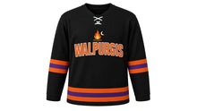 Load image into Gallery viewer, Walpurgis Night Original Hockey Jersey in Black, front view – custom name and number