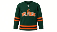Load image into Gallery viewer, Walpurgis Night Original Hockey Jersey in Green, front view – custom name and number