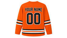 Load image into Gallery viewer, Walpurgis Night Original Hockey Jersey in Orange, back view with your name and number