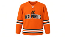 Load image into Gallery viewer, Walpurgis Night Original Hockey Jersey in Orange, front view – custom name and number