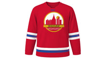 Load image into Gallery viewer, Warsaw Original Hockey Jersey in Red, front view – custom name and number