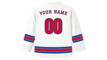 Load image into Gallery viewer, Warsaw Original Hockey Jersey in White, back view with your name and number