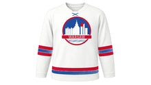 Load image into Gallery viewer, Warsaw Original Hockey Jersey in White, front view – custom name and number