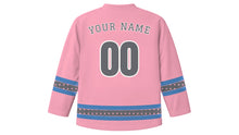 Load image into Gallery viewer, Washington DC Original Hockey Jersey in Cherry Blossom Pink, back view with your name and number