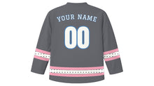 Load image into Gallery viewer, Washington DC Original Hockey Jersey in Granite Grey, back view with your name and number