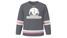 Load image into Gallery viewer, Washington DC Original Hockey Jersey in Granite Grey, front view – custom name and number