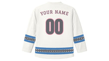 Load image into Gallery viewer, Washington DC Original Hockey Jersey in Marble White, back view with your name and number