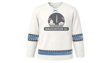 Load image into Gallery viewer, Washington DC Original Hockey Jersey in Marble White, front view – custom name and number