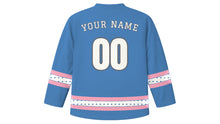 Load image into Gallery viewer, Washington DC Original Hockey Jersey in Potomac Blue, back view with your name and number