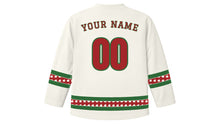 Load image into Gallery viewer, Wassail Day Original Hockey Jersey in Winter White, back view with your name and number