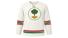 Load image into Gallery viewer, Wassail Day Original Hockey Jersey in Winter White, front view – custom name and number