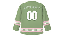 Load image into Gallery viewer, Wedding Day Original Hockey Jersey in Sage Green, back view with your name and number