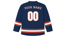 Load image into Gallery viewer, Wellington Original Hockey Jersey in Harbour Navy, back view with your name and number