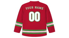 Load image into Gallery viewer, Whit Monday Original Hockey Jersey in Red, back view with your name and number