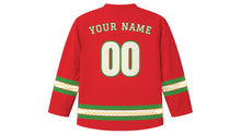 Load image into Gallery viewer, Wianki Original Hockey Jersey in Poppy Red, back view with your name and number
