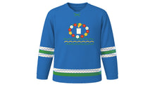Load image into Gallery viewer, Wianki Original Hockey Jersey in River Blue, front view – custom name and number