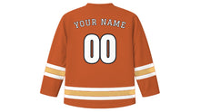 Load image into Gallery viewer, Windhoek Original Hockey Jersey in Dune Red, back view with your name and number