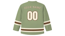 Load image into Gallery viewer, Winnipeg Original Hockey Jersey in Prairie Sage, back view with your name and number