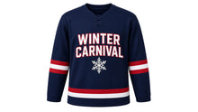 Load image into Gallery viewer, Winter Carnival Original Hockey Jersey in Navy, front view – custom name and number