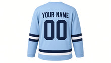 Load image into Gallery viewer, Winter Solstice Original Hockey Jersey in Ice Blue, back view with your name and number