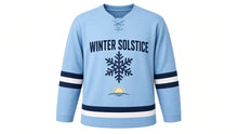 Load image into Gallery viewer, Winter Solstice Original Hockey Jersey in Ice Blue, front view – custom name and number