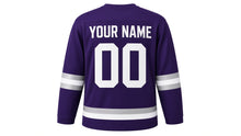Load image into Gallery viewer, Winter Solstice Original Hockey Jersey in Purple, back view with your name and number
