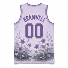 Load image into Gallery viewer, Wisconsin Wood Violet Original Basketball Jersey in Lilac Mist, back view with your name and number