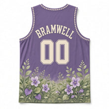 Load image into Gallery viewer, Wisconsin Wood Violet Original Basketball Jersey in Wood Violet, back view with your name and number