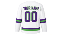 Load image into Gallery viewer, International Women's Day Original Hockey Jersey in White, back view with your name and number