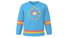 Load image into Gallery viewer, World Kindness Day Original Hockey Jersey in Sky Blue, front view – custom name and number