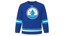 Load image into Gallery viewer, World Water Day Original Hockey Jersey in Royal Blue, front view – custom name and number