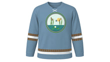 Load image into Gallery viewer, World Wetlands Day Original Hockey Jersey in Heron Gray, front view – custom name and number
