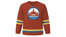 Load image into Gallery viewer, Wrocław Original Hockey Jersey in Gothic Brick, front view – custom name and number