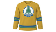 Load image into Gallery viewer, Wuhan Original Hockey Jersey in Crane Gold, front view – custom name and number