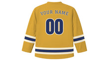 Load image into Gallery viewer, Xi'an Original Hockey Jersey in Tang Gold, back view with your name and number