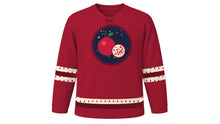 Load image into Gallery viewer, Yalda Night Original Hockey Jersey in Crimson, front view – custom name and number