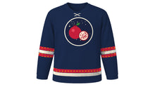 Load image into Gallery viewer, Yalda Night Original Hockey Jersey in Navy, front view – custom name and number