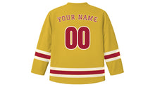 Load image into Gallery viewer, Yangon Original Hockey Jersey in Pagoda Gold, back view with your name and number