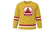 Load image into Gallery viewer, Yangon Original Hockey Jersey in Pagoda Gold, front view – custom name and number