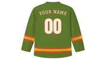 Load image into Gallery viewer, Yennayer Original Hockey Jersey in Olive Green, back view with your name and number
