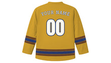 Load image into Gallery viewer, Yogyakarta Original Hockey Jersey in Kraton Gold, back view with your name and number