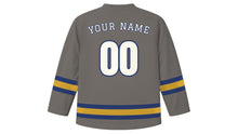 Load image into Gallery viewer, Yogyakarta Original Hockey Jersey in Merapi Ash Grey, back view with your name and number
