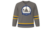 Load image into Gallery viewer, Yogyakarta Original Hockey Jersey in Merapi Ash Grey, front view – custom name and number