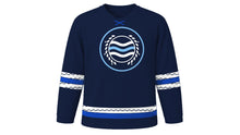 Load image into Gallery viewer, Yom HaAtzmaut Original Hockey Jersey in Navy, front view – custom name and number