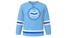 Load image into Gallery viewer, Yom HaAtzmaut Original Hockey Jersey in Sky Blue, front view – custom name and number