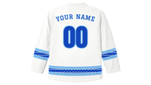 Load image into Gallery viewer, Yom HaAtzmaut Original Hockey Jersey in White, back view with your name and number