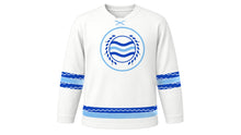 Load image into Gallery viewer, Yom HaAtzmaut Original Hockey Jersey in White, front view – custom name and number