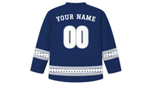 Load image into Gallery viewer, Yom Kippur Original Hockey Jersey in Navy, back view with your name and number