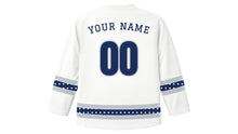 Load image into Gallery viewer, Yom Kippur Original Hockey Jersey in White, back view with your name and number