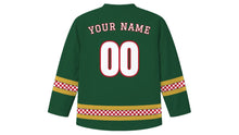 Load image into Gallery viewer, Yule Original Hockey Jersey in Evergreen, back view with your name and number